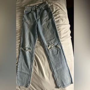 Women’s Eco Light Blue Distressed Dad Jeans